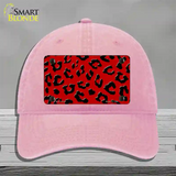 Red Black Cheetah Novelty License Plate Hat Unconstructed Cotton / Pink