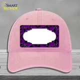 Purple Black Cheetah Scallop Novelty License Plate Hat Unconstructed Cotton / Pink