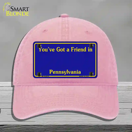 Pennsylvania Blue State Blank Novelty License Plate Hat Unconstructed Cotton / Pink
