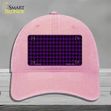 Purple Black Houndstooth Novelty License Plate Hat Unconstructed Cotton / Pink