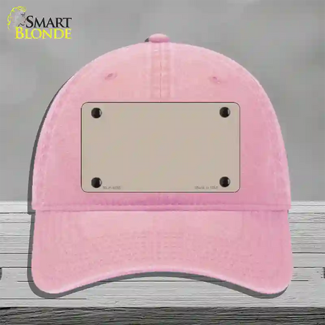 Tan Solid Novelty License Plate Hat Unconstructed Cotton / Pink