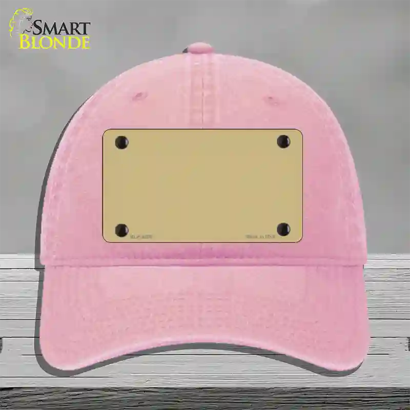 Gold Solid Novelty License Plate Hat Unconstructed Cotton / Pink