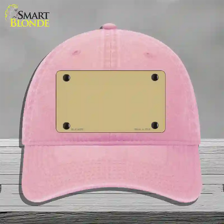 Gold Solid Novelty License Plate Hat Unconstructed Cotton / Pink