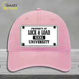 Lock And Load Novelty License Plate Hat Unconstructed Cotton / Pink