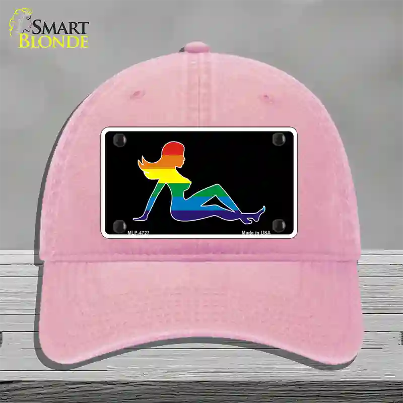 Mud Flap Girl Novelty License Plate Hat Unconstructed Cotton Pink