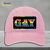Gay Novelty License Plate Hat Unconstructed Cotton / Pink