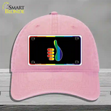 Thumbs Up Novelty License Plate Hat Unconstructed Cotton Pink