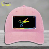 Scissors Novelty License Plate Hat Unconstructed Cotton Pink