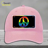 Peace Sign Novelty License Plate Hat Unconstructed Cotton Pink