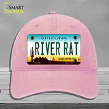 River Rat Arizona Novelty License Plate Hat Unconstructed Cotton / Pink