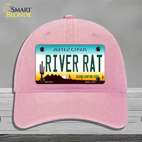 River Rat Arizona Novelty License Plate Hat Unconstructed Cotton / Pink