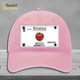 Sinaloa Mexico Novelty License Plate Hat Unconstructed Cotton / Pink