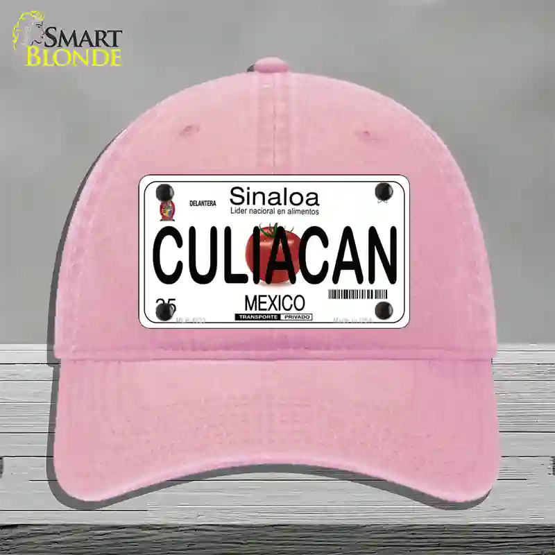 Culiacan Mexico Novelty License Plate Hat Unconstructed Cotton / Pink