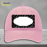 Black Light Black Scallop Large Chevron Novelty License Plate Hat Unconstructed Cotton / Pink