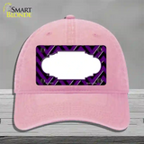 Purple Black Chevron Scallop Novelty License Plate Hat Unconstructed Cotton / Pink