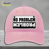 No Problem Novelty License Plate Hat Unconstructed Cotton / Pink