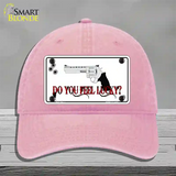 Do You Feel Lucky Novelty License Plate Hat Unconstructed Cotton / Pink