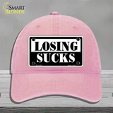 Losing Sucks Novelty License Plate Hat Unconstructed Cotton / Pink