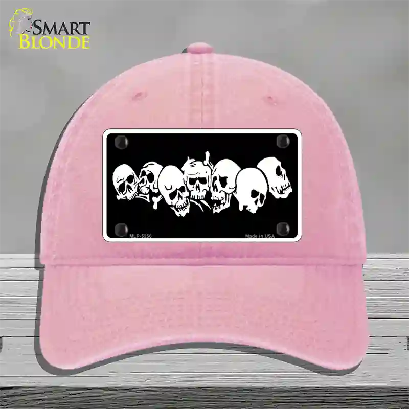Skulls Novelty License Plate Hat Unconstructed Cotton / Pink