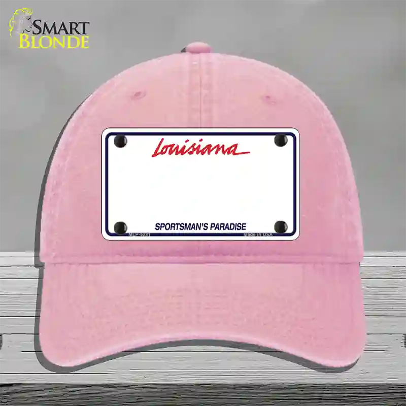 Louisiana Sportsman Blank Plate Novelty License Plate Hat Unconstructed Cotton / Pink