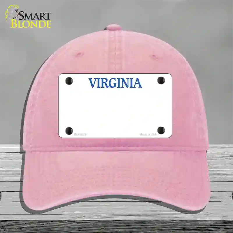 Virginia Old Dominion Blank Novelty License Plate Hat Unconstructed Cotton / Pink