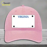Virginia Old Dominion Blank Novelty License Plate Hat Unconstructed Cotton / Pink