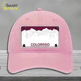 Colorado State Blank Novelty License Plate Hat Unconstructed Cotton / Pink