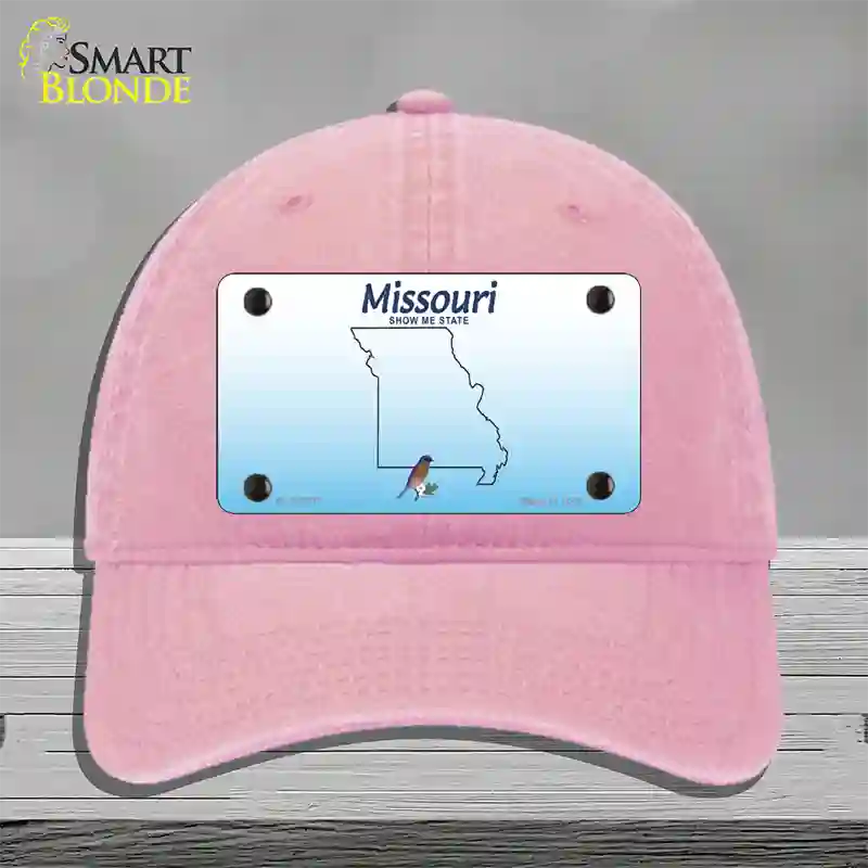 Missouri Show Me Blank Novelty License Plate Hat Unconstructed Cotton / Pink