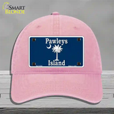 Pawleys Island Blue Novelty License Plate Hat Unconstructed Cotton / Pink