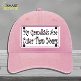 My Grandkids Are Cuter Novelty License Plate Hat Unconstructed Cotton / Pink