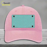 Tiffany Blue White Quatrefoil Novelty License Plate Hat Unconstructed Cotton / Pink
