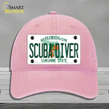 Scuba Diver Florida Novelty License Plate Hat Unconstructed Cotton / Pink