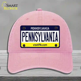 Pennsylvania State Novelty License Plate Hat Unconstructed Cotton / Pink