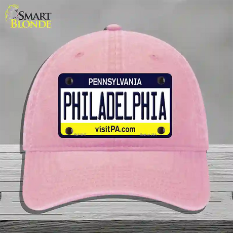 Philadelphia Pennsylvania State Novelty License Plate Hat Unconstructed Cotton / Pink