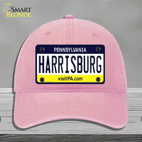 Harrisburg Pennsylvania State Novelty License Plate Hat Unconstructed Cotton / Pink
