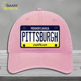 Pittsburgh Pennsylvania State Novelty License Plate Hat Unconstructed Cotton / Pink