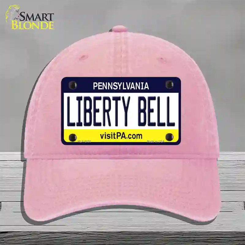 Liberty Bell Pennsylvania State Novelty License Plate Hat Unconstructed Cotton / Pink