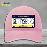 Gettysburg Pennsylvania State Novelty License Plate Hat Unconstructed Cotton / Pink