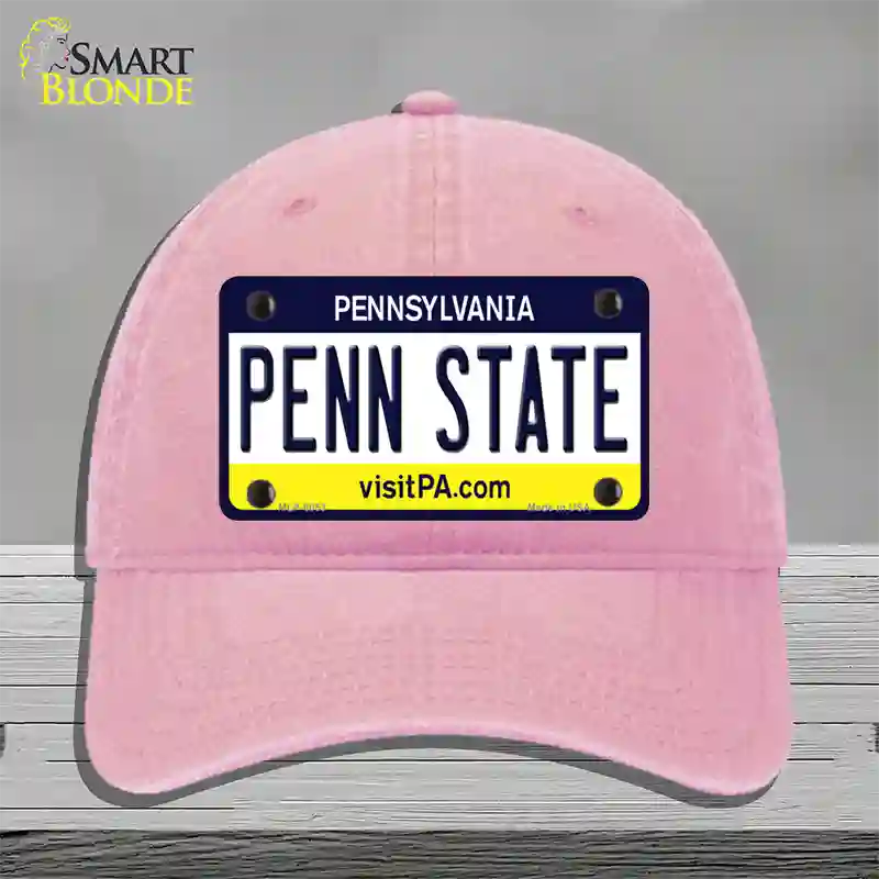Penn State Pennsylvania State Novelty License Plate Hat Unconstructed Cotton / Pink