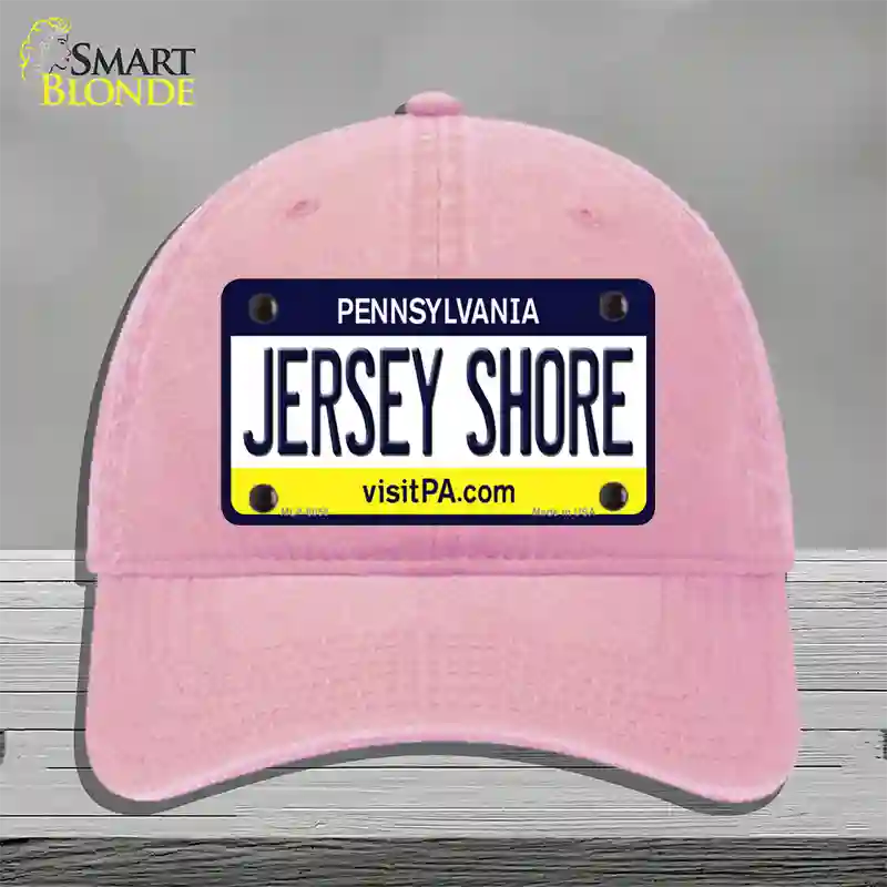 Jersey Shore Pennsylvania State Novelty License Plate Hat Unconstructed Cotton / Pink