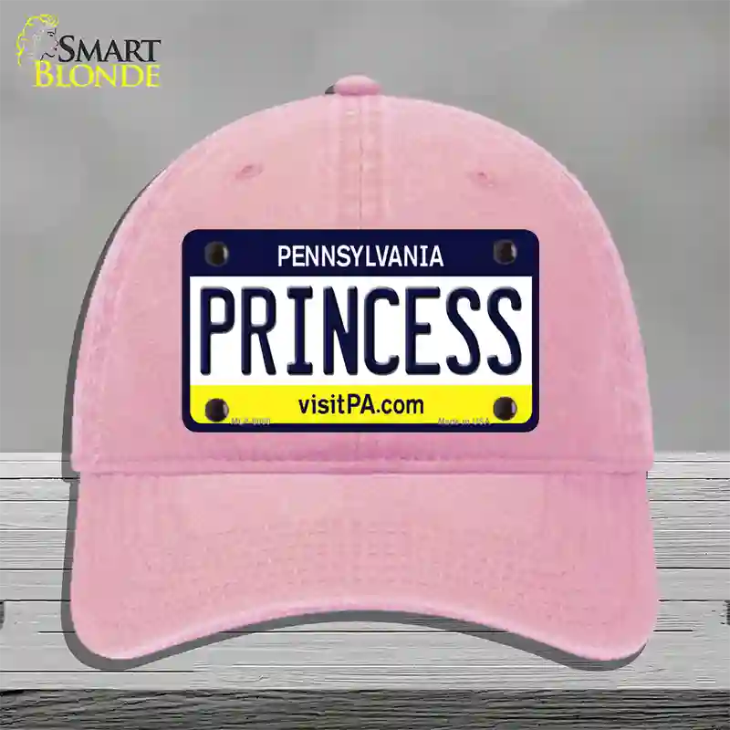 Princess Pennsylvania State Novelty License Plate Hat Unconstructed Cotton / Pink