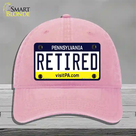 Retired Pennsylvania State Novelty License Plate Hat Unconstructed Cotton / Pink