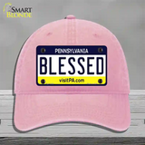 Blessed Pennsylvania State Novelty License Plate Hat Unconstructed Cotton / Pink