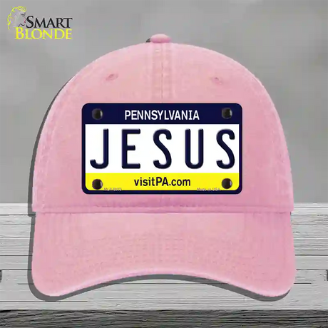 Jesus Pennsylvania State Novelty License Plate Hat Unconstructed Cotton / Pink