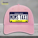 Moms Taxi Pennsylvania State Novelty License Plate Hat Unconstructed Cotton / Pink