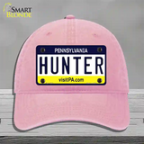 Hunter Pennsylvania State Novelty License Plate Hat Unconstructed Cotton / Pink