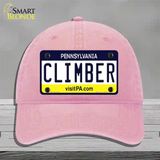 Climber Pennsylvania State Novelty License Plate Hat Unconstructed Cotton / Pink