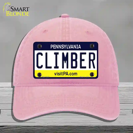 Climber Pennsylvania State Novelty License Plate Hat Unconstructed Cotton / Pink
