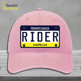 Rider Pennsylvania State Novelty License Plate Hat Unconstructed Cotton / Pink