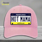 Hot Mama Pennsylvania State Novelty License Plate Hat Unconstructed Cotton / Pink